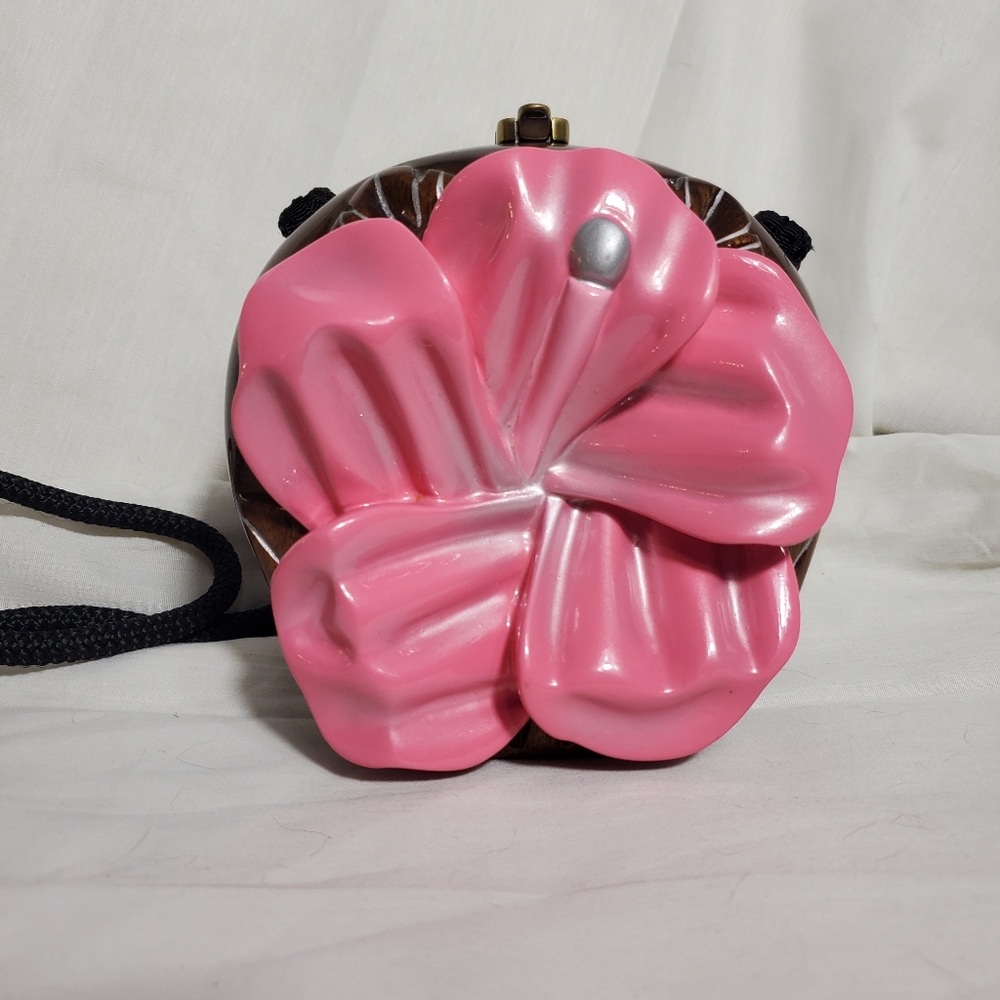 Vintage Timmy Woods Hibiscous Crossbody Shoulder Bag